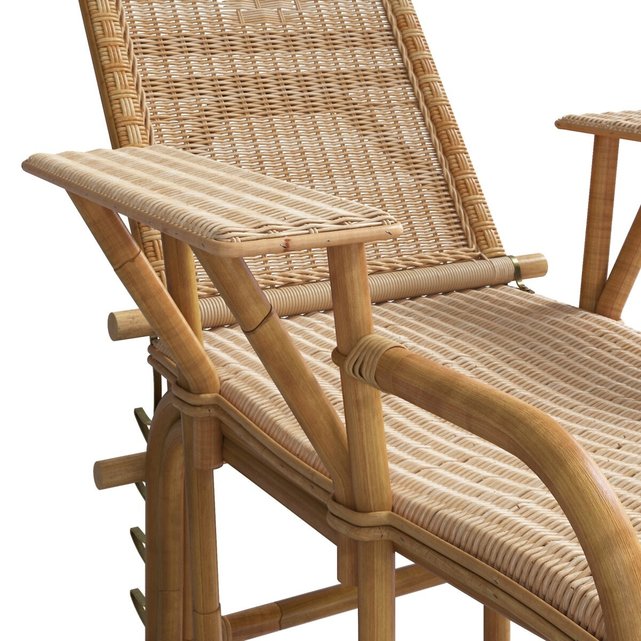 Nantucket μακρόστενη καρέκλα λυγαριάς και υποπόδιο