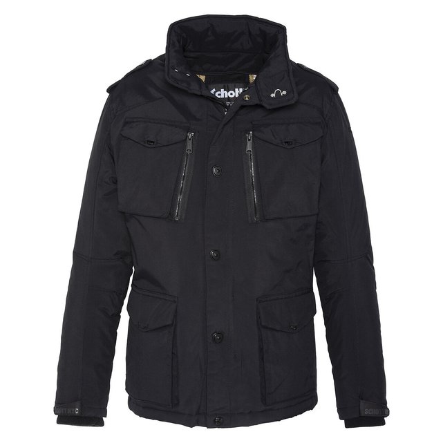 Mid-Length Winter Jacket with Stand-Up Collar