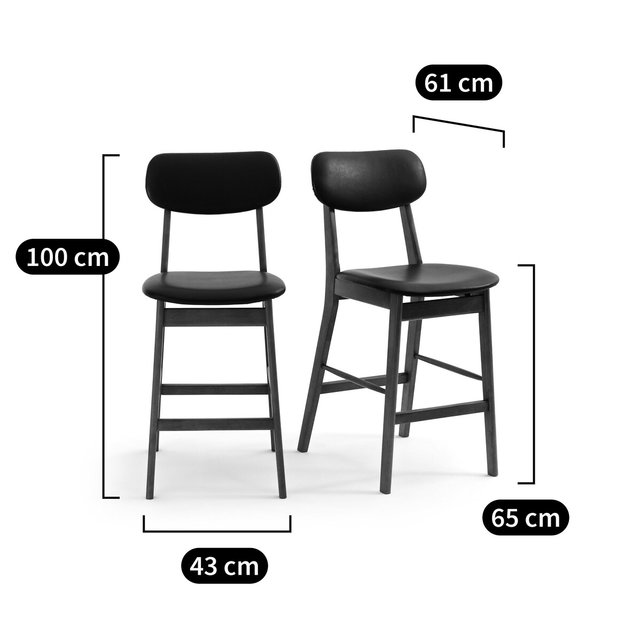 Καρέκλα μπαρ, ημίψηλο, WATFORD (σετ των2)