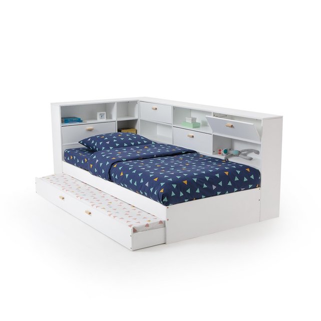 Σύνολο κρεβατιού με συρόμενο κρεβάτι, αποθηκευτικούς χώρους και τάβλες, YANN