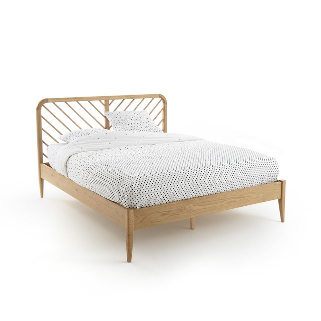 Κρεβάτι από μασίφ ξύλο δρυ με τάβλες, ANDA