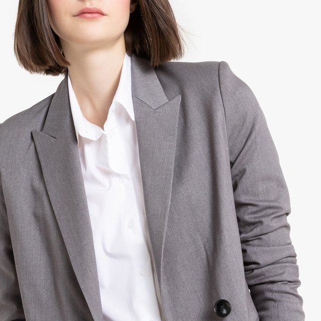 Straight Cut Double-Breasted Blazer