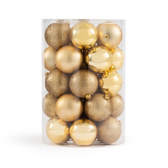 Κουτί με 34 χριστουγεννιάτικες χρυσαφί μπάλες, Caspar