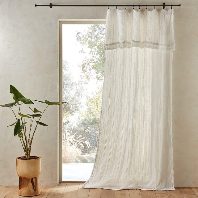 Linen and viscose voile curtain, Plumaka