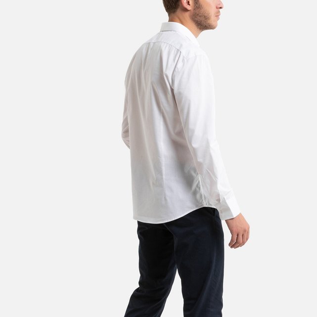 Μακρυμάνικο slim πουκάμισο με λοξό γιακά