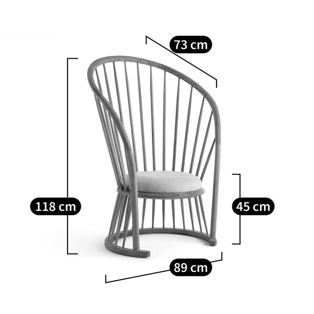 Πολυθρόνα Raggi με ψηλή πλάτη σε φυσική απόχρωση, σχεδίασης E. Gallina
