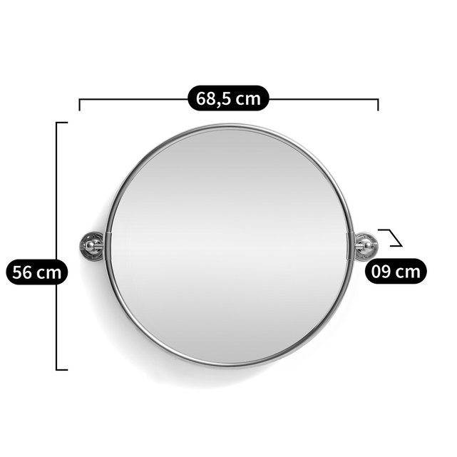 Χρωμέ καθρέφτης με δυνατότητα ανάκλισης Π68,5 εκ., Cassandre