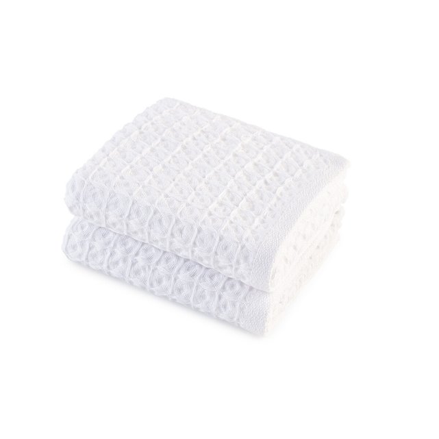 Σετ 2 πετσέτες χεριών από οργανικό βαμβάκι, Wafflie