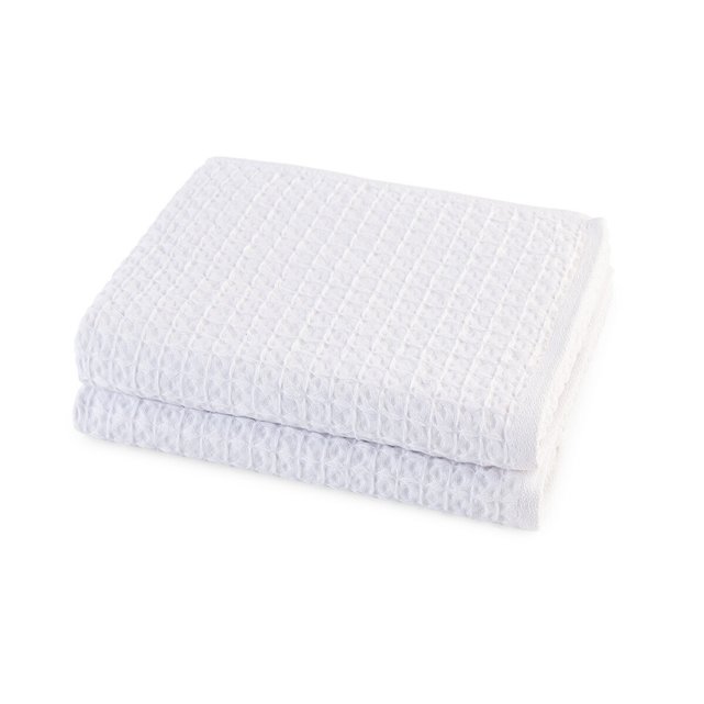 Σετ 2 πετσέτες από οργανικό βαμβάκι, Wafflie