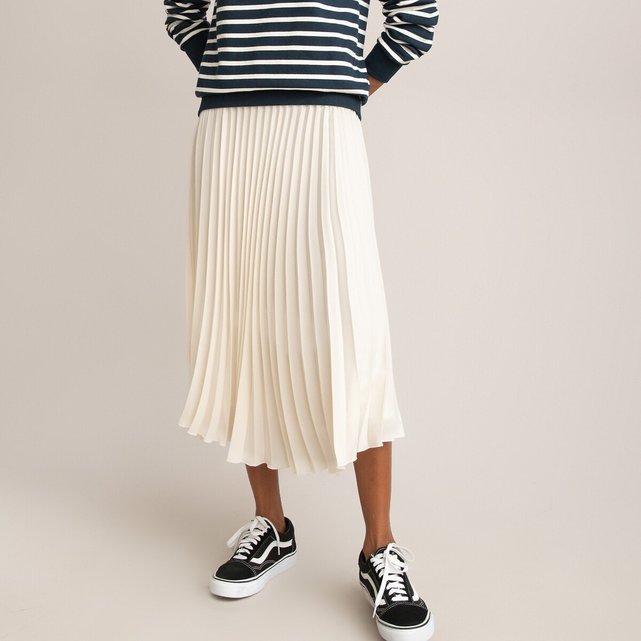 Recycled Pleated Midi Skirt
