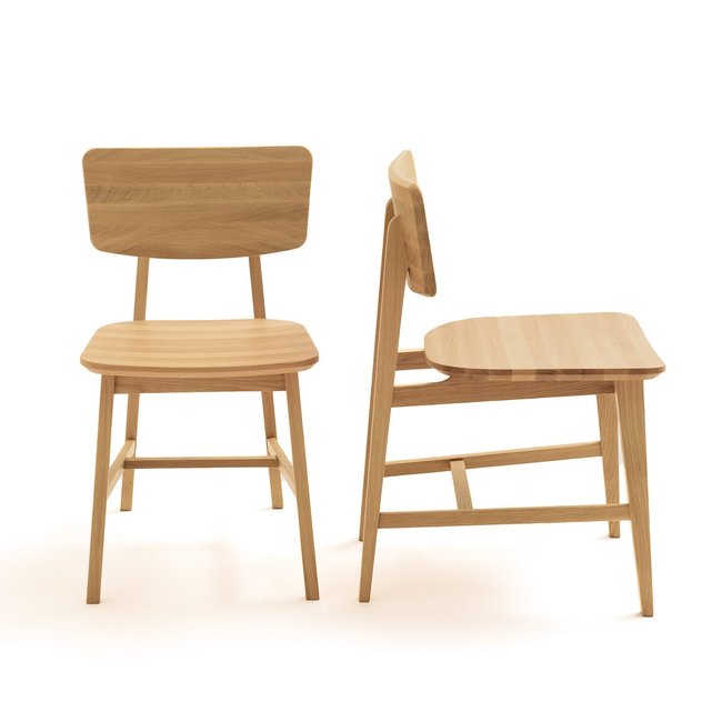 Σετ 2 καρέκλες vintage από μασίφ ξύλο δρυ, Aya