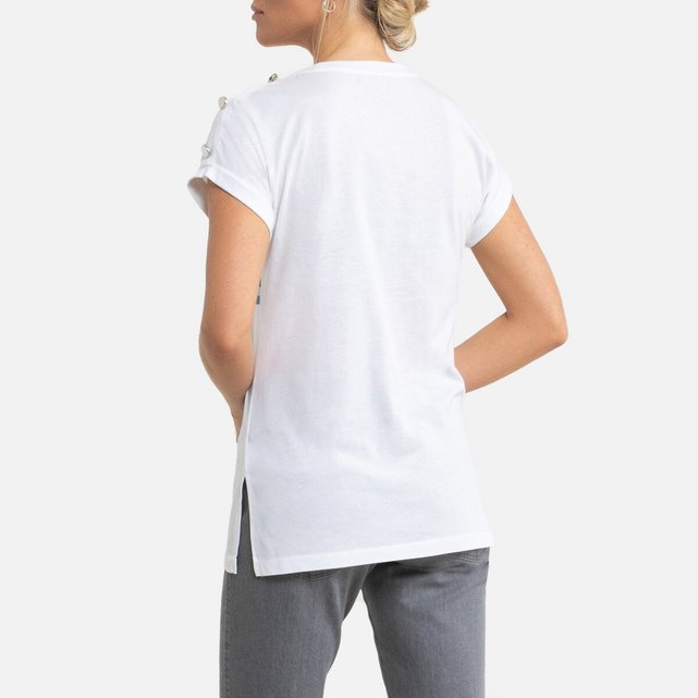 Κοντομάνικη μπλούζα από βαμβάκι & μοντάλ