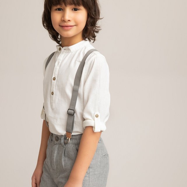 Μακρυμάνικο πουκάμισο με μάο γιακά, 3-12 ετών