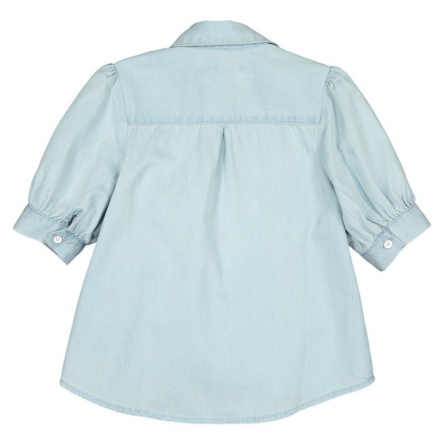 Κοντομάνικη μπλούζα από ελαφρύ ντένιμ, 3-12 ετών
