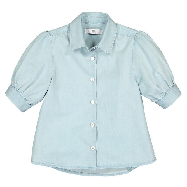 Κοντομάνικη μπλούζα από ελαφρύ ντένιμ, 3-12 ετών