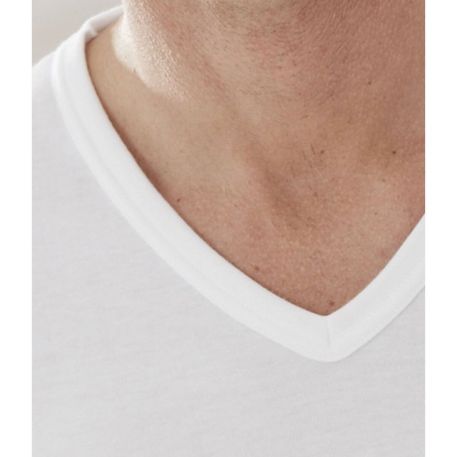 Κοντομάνικη μπλούζα διπλής όψης με V λαιμόκοψη