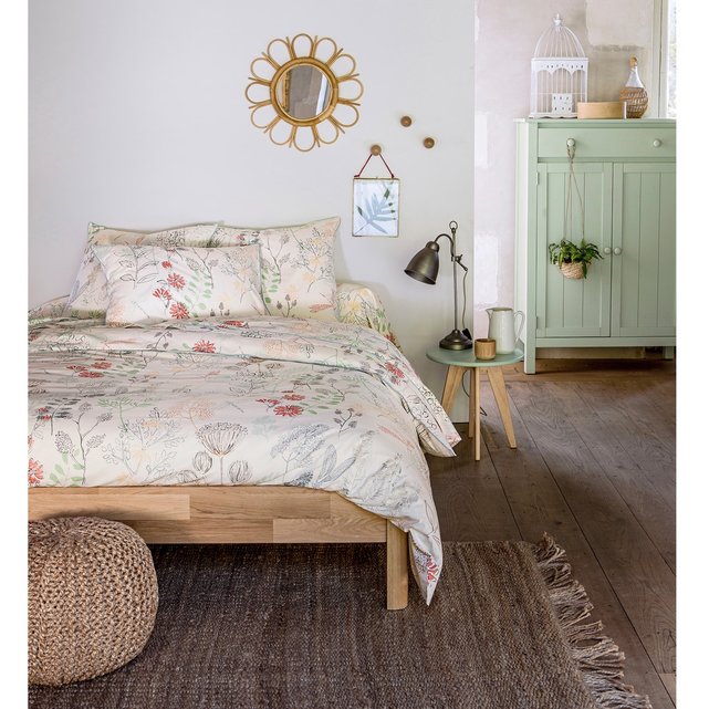 Κρεβάτι από μασίφ ξύλο δρυ με τάβλες, Zulda