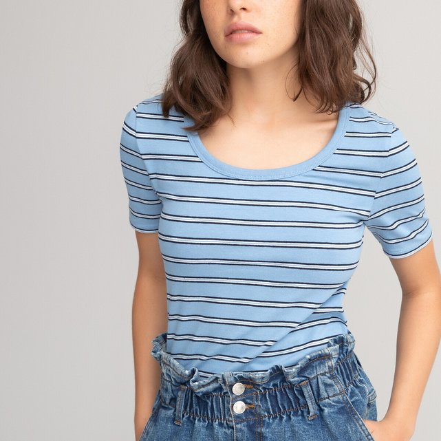 Κοντομάνικη μπλούζα με ρίγες, 10-18 ετών
