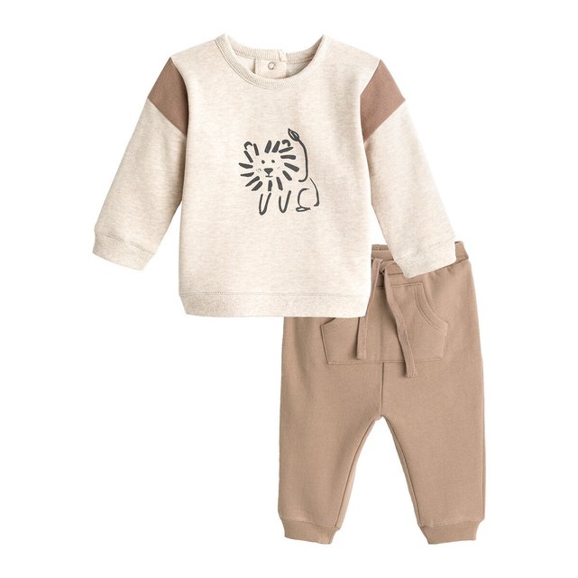 Φανελένιο σύνολο με φούτερ και παντελόνι από οργανικό βαμβάκι, 1 μηνός - 3 ετών
