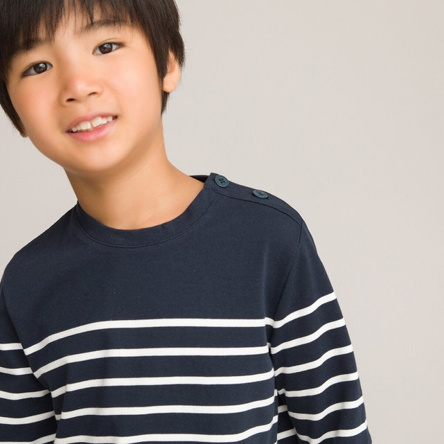 Μακρυμάνικη μπλούζα με ρίγες, 3-12 ετών