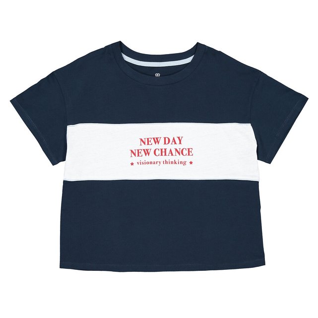 T-shirt από οργανικό βαμβάκι με μοτίβο μπροστά, 10-18 ετών