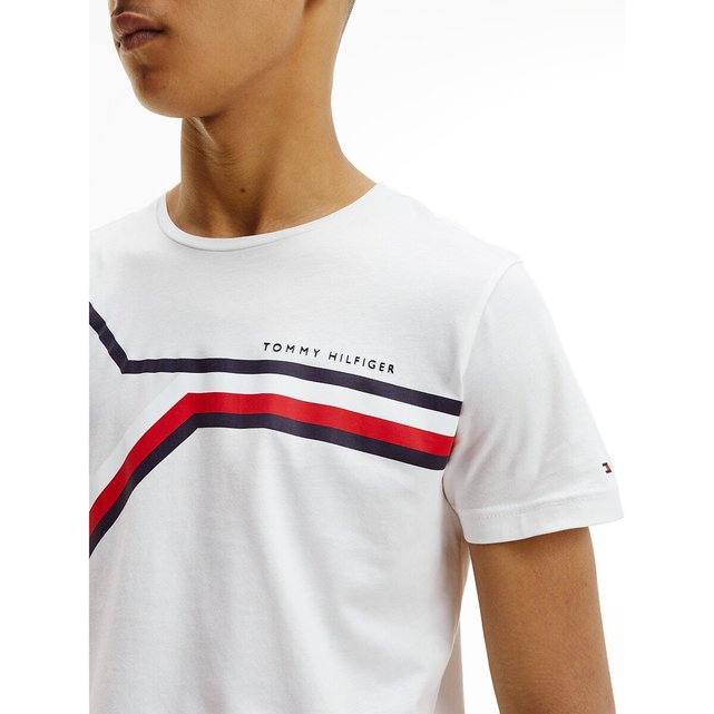 Κοντομάνικο T-shirt, Split Chest Stripe