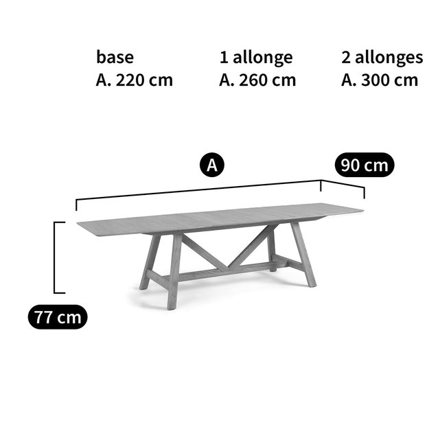 Τραπέζι με προεκτάσεις Buondi, σχεδίασης E. Gallina