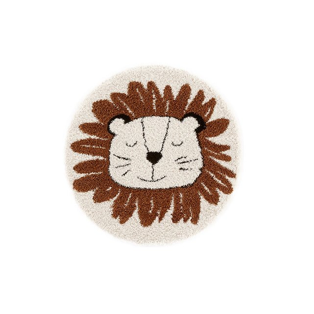 Παιδικό στρογγυλό χαλί με μοτίβο λιοντάρι, Syma