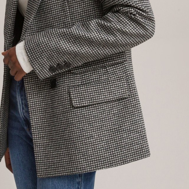 Μίντι παλτό με μοτίβο πιε-ντε-πουλ