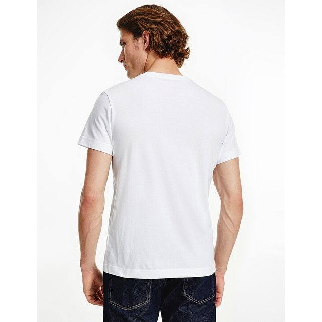 Κοντομάνικο T-shirt με στρογγυλή λαιμόκοψη, Monogram Flock