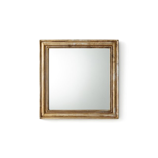 Τετράγωνος καθρέφτης από μασίφ ξύλο μάνγκο Υ51 εκ., Afsan