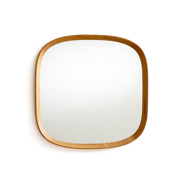 Καθρέφτης με στρογγυλεμένες γωνίες και πλαίσιο από μασίφ ξύλο δρυ, Orion
