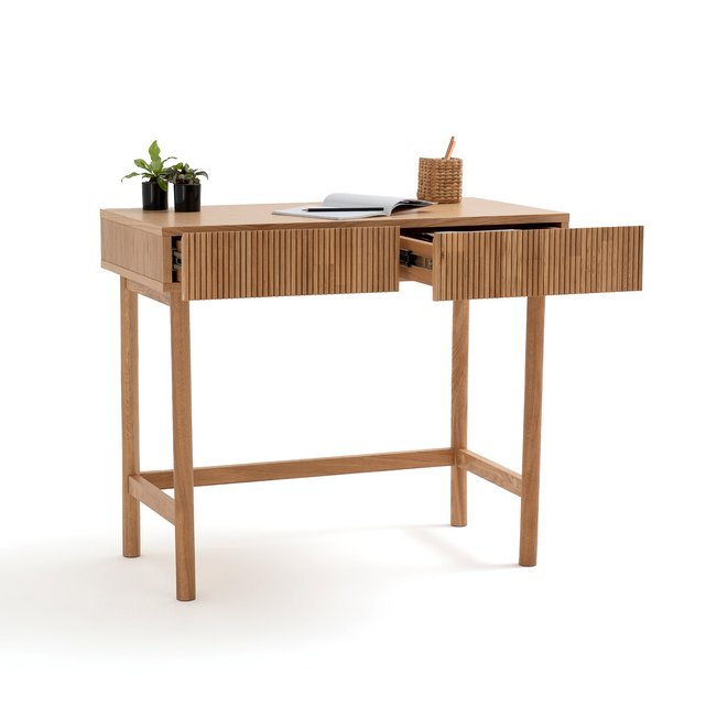 Γραφείο από ξύλο δρυ με 2 συρτάρια, Pilpao
