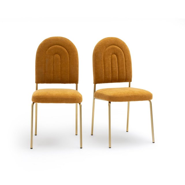 Σετ 2 καρέκλες από βελούδο κοτλέ, Rainbow