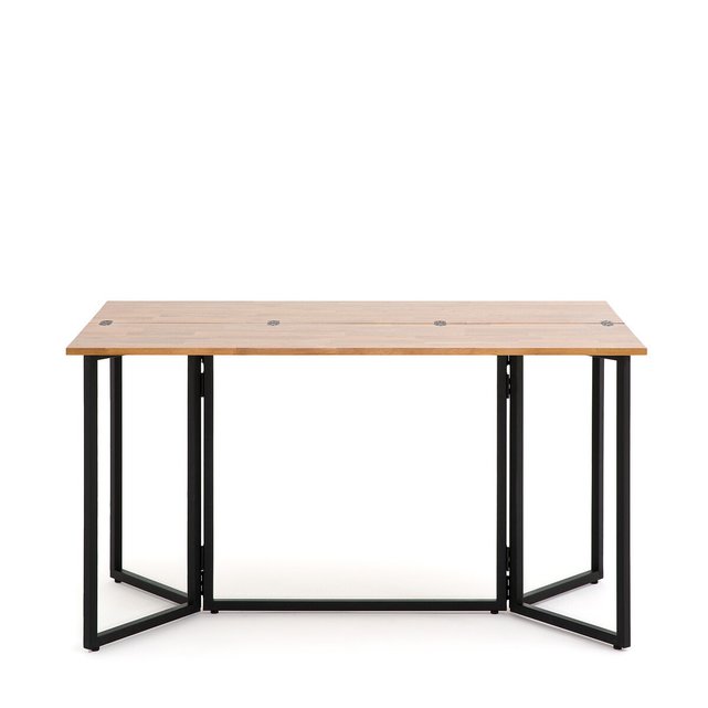 Αναδιπλούμενο τραπέζι-κονσόλα 4 ατόμων από ξύλο δρυ, Hiba