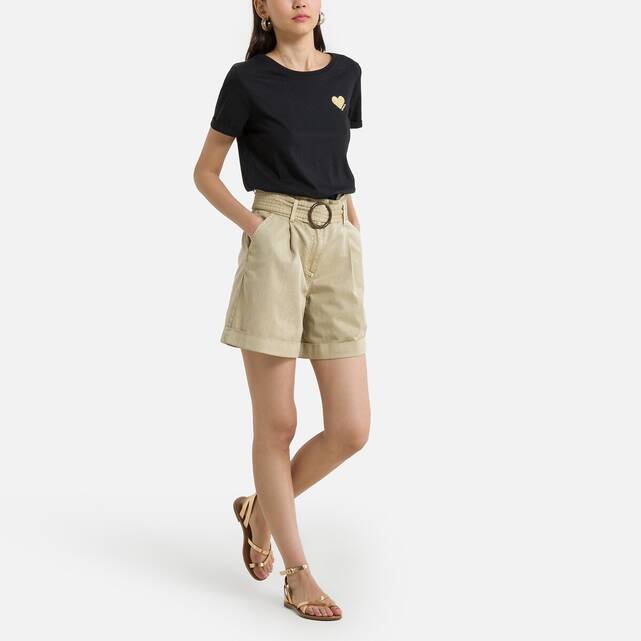 Κοντομάνικο T-shirt με στάμπα μικρή καρδιά