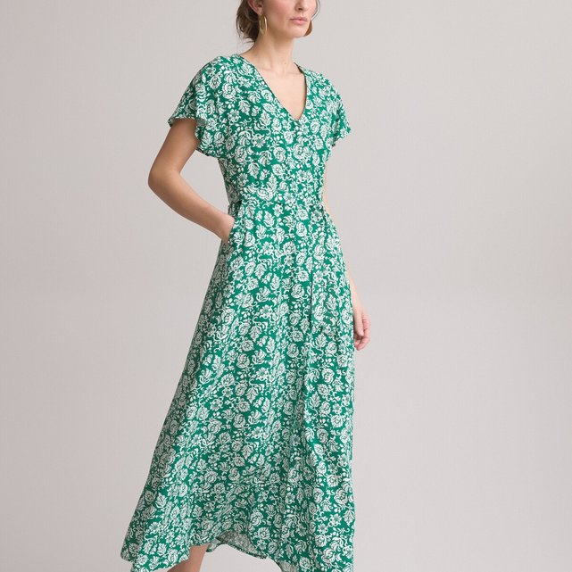Μακρύ εβαζέ φόρεμα με φλοράλ μοτίβο