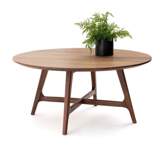 Μεγάλο στρογγυλό χαμηλό τραπέζι από ξύλο καρυδιάς, Larsen