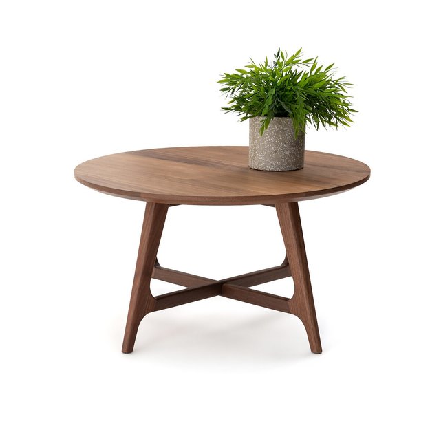 Μικρό στρογγυλό χαμηλό τραπέζι από ξύλο καρυδιάς, Larsen
