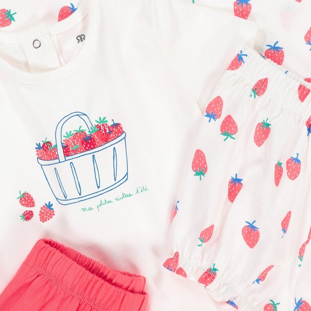 Σετ 2 πιτζάμες με μοτίβο φράουλες