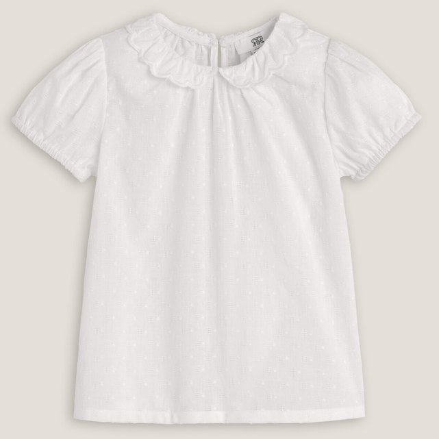 Κοντομάνικη μπλούζα με στρογγυλό γιακά