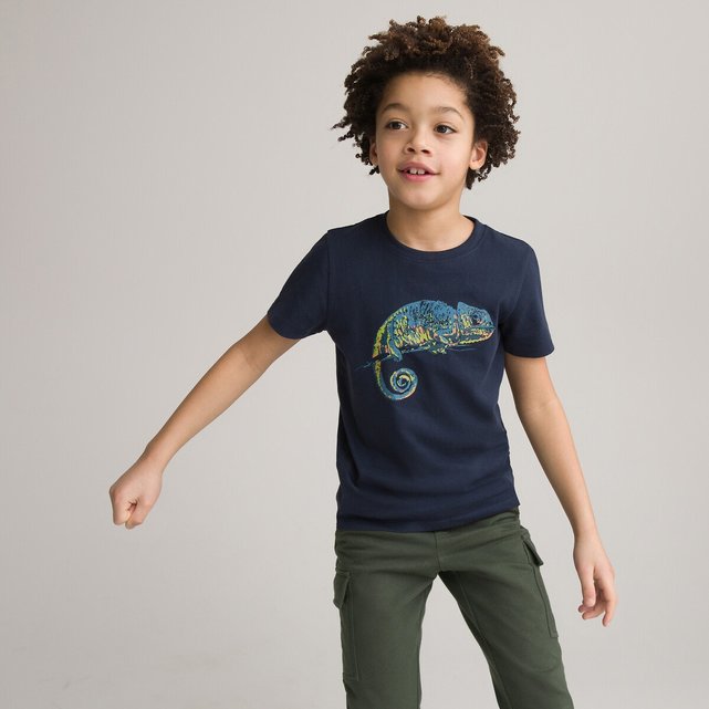 T-shirt με στάμπα χαμαιλέοντα από οργανικό βαμβάκι, 3-12 ετών
