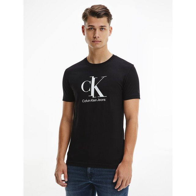 T-shirt με στρογγυλή λαιμόκοψη, Spliced CK