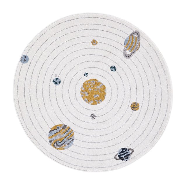 Παιδικό στρογγυλό χαλί με μοτίβο πλανήτη, Galaxy