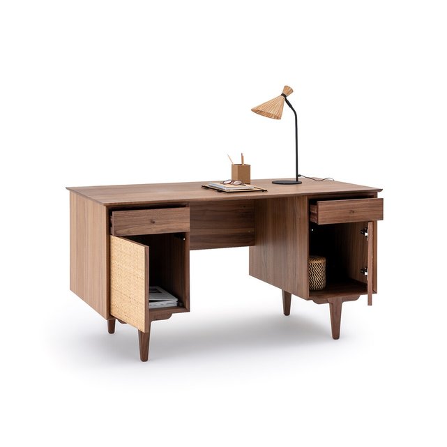 Vintage γραφείο με διπλό πλαίσιο από ξύλο καρυδιάς, Dalqui
