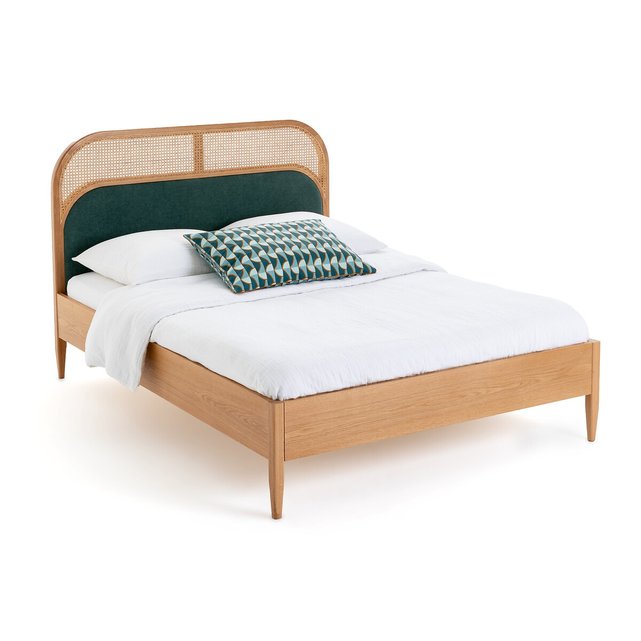 Κρεβάτι με τάβλες και κεφαλάρι με ψάθα και βελούδο, Buisseau