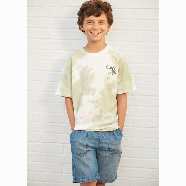Κοντομάνικη μπλούζα tie & dye από οργανικό βαμβάκι, 3-12 ετών