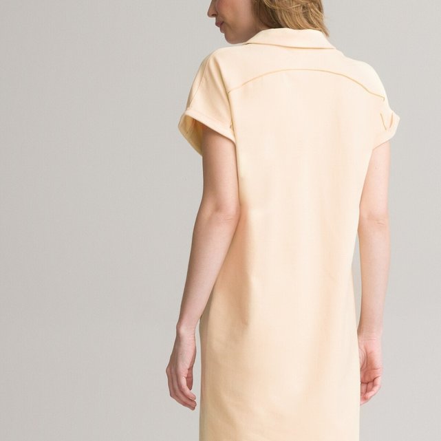Κοντομάνικο φόρεμα σε ίσια γραμμή από φανέλα