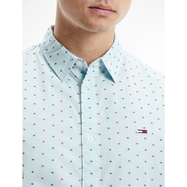 Βαμβακερό κοντομάνικο πουκάμισο με μικρά μοτίβα
