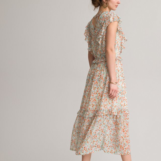 Εβαζέ μακρύ φόρεμα με φλοράλ μοτίβο
